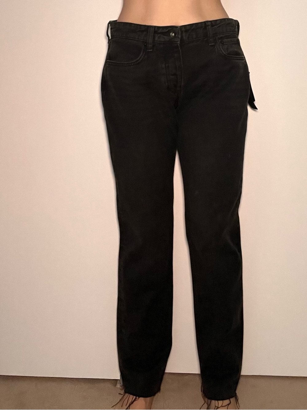 rag & bone Low Rise Slim Boyfriend Jeans Black Size 28